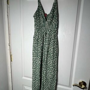 Angie Green Dress with Cream Cactus Print